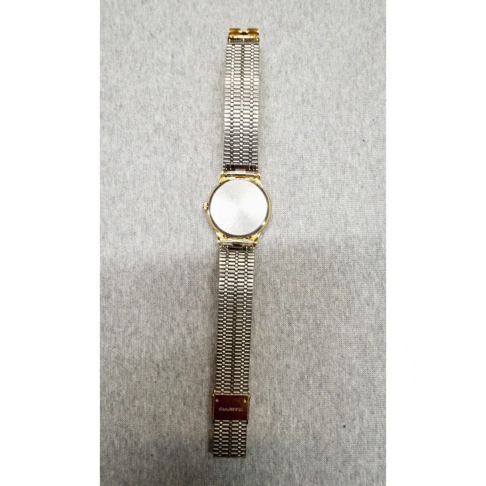 Vtg Miyoko‎ Minimalist Gold Watch 1980's 31mm Round Case Mens